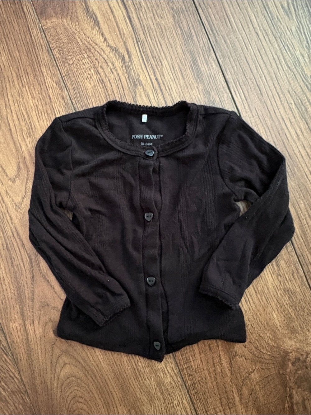 Posh Peanut Black Cardigan 18-24 Months